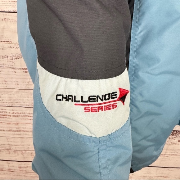 Columbia Challenge Series light blue hooded size xl Down Snow Jacket - Picture 7 of 10